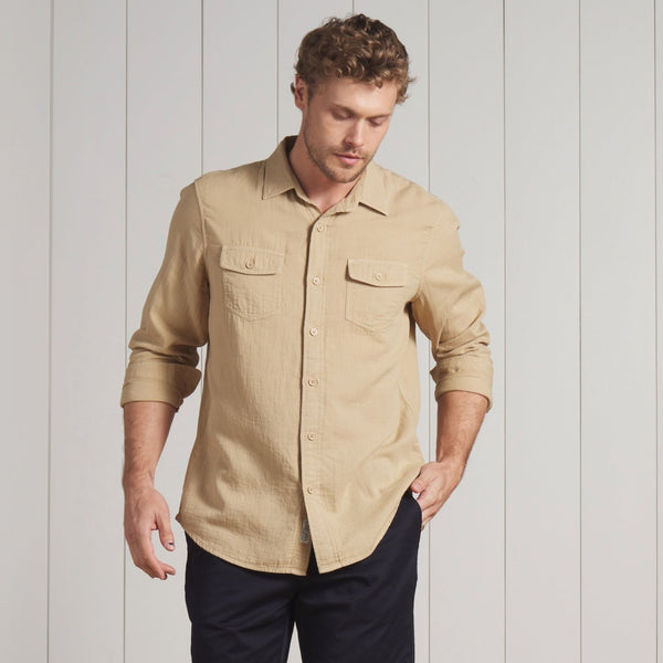 Grayers Brando Lightweight Double Cloth Shirt - Safari