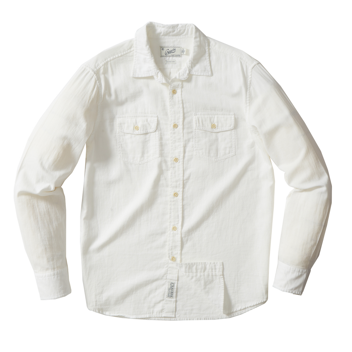 Brando Lightweight Double Cloth Shirt - White – Grayers