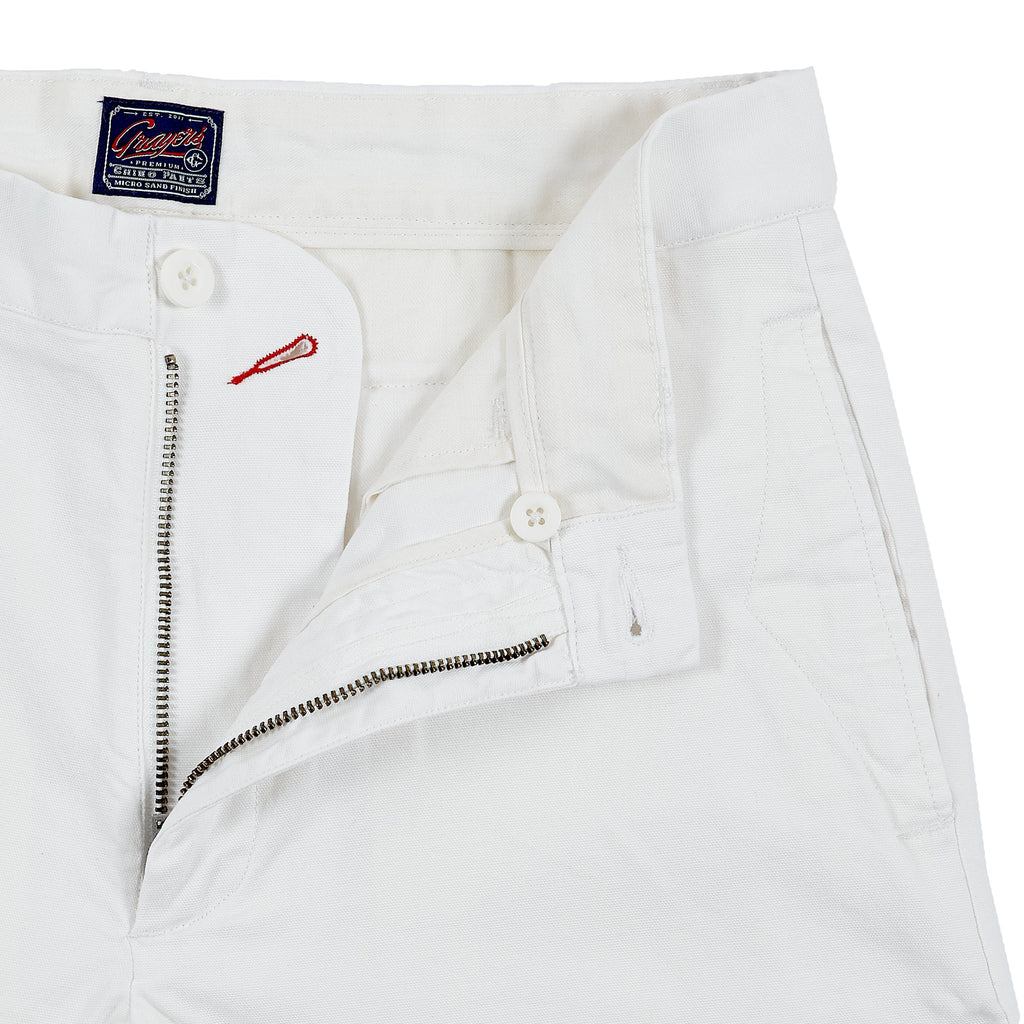 Newport Canvas Stretch Pant - White-Grayers