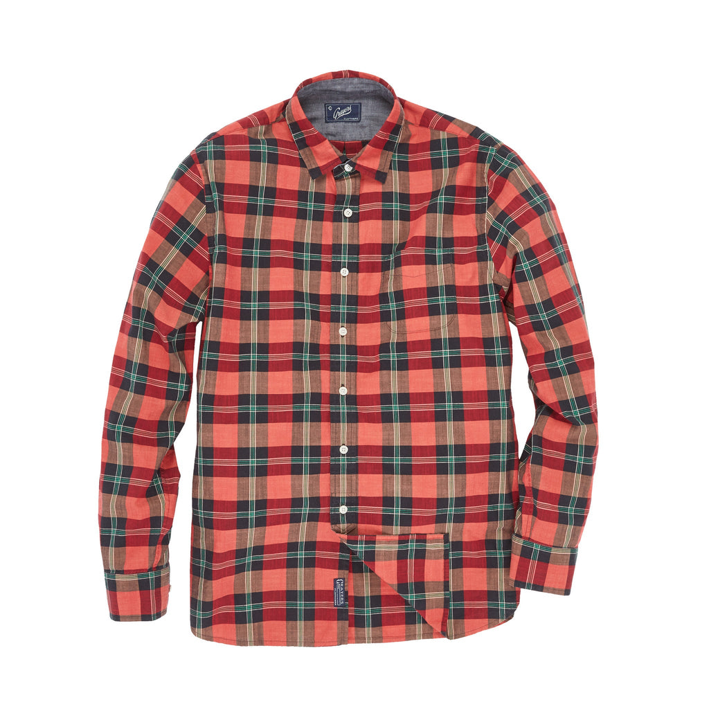 Slub Poplin Shirt - Red Black Green-Grayers