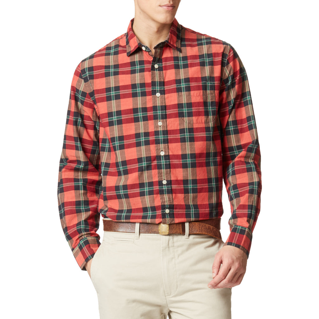 Slub Poplin Shirt - Red Black Green-Grayers