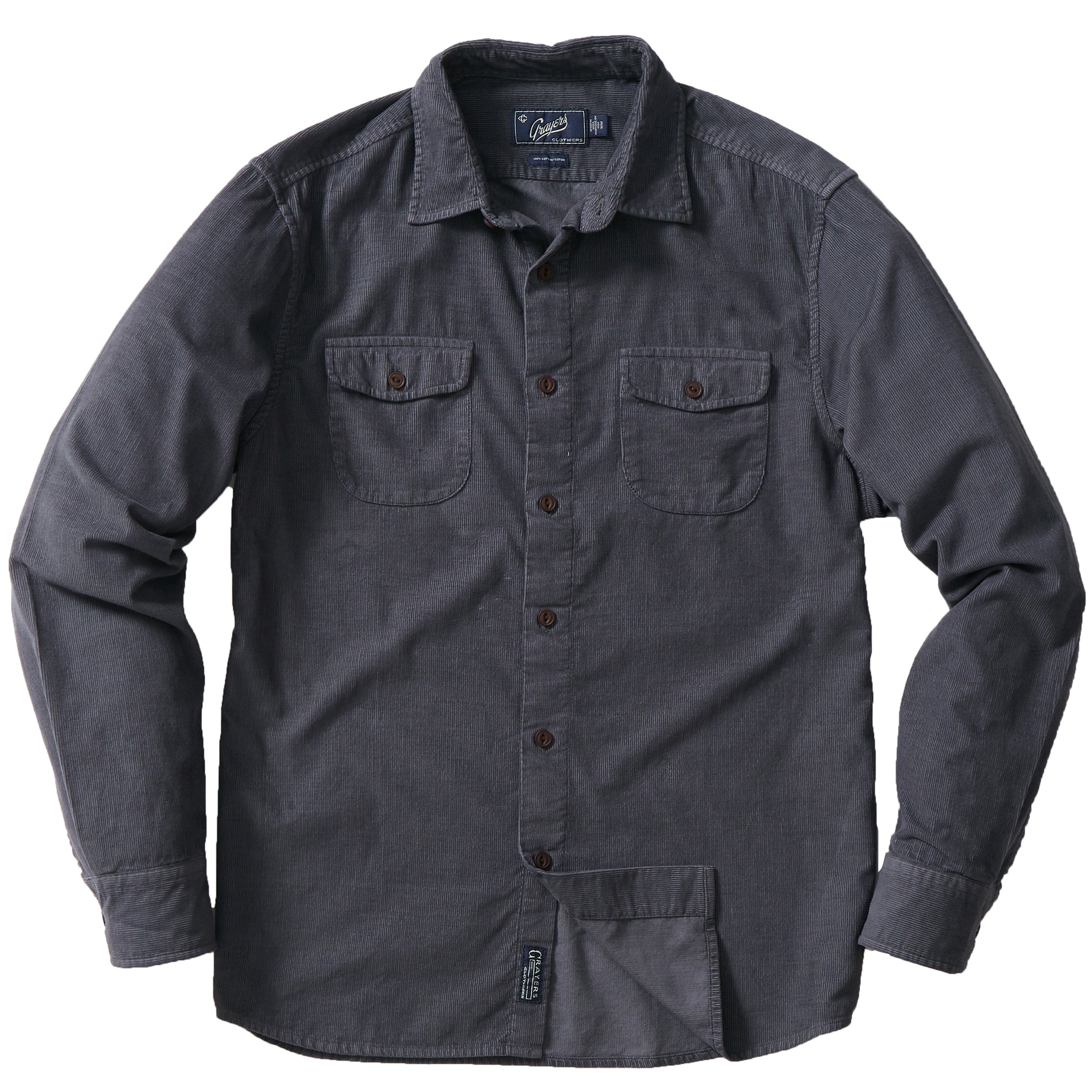 Jeremiah Vintage Garment Dyed Cord Shirt - Dark Gray – Grayers