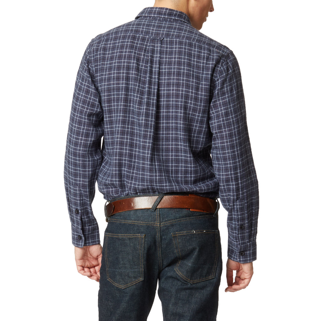 Trenton Double Cloth Shirt - Blue Heather Plaid-Grayers