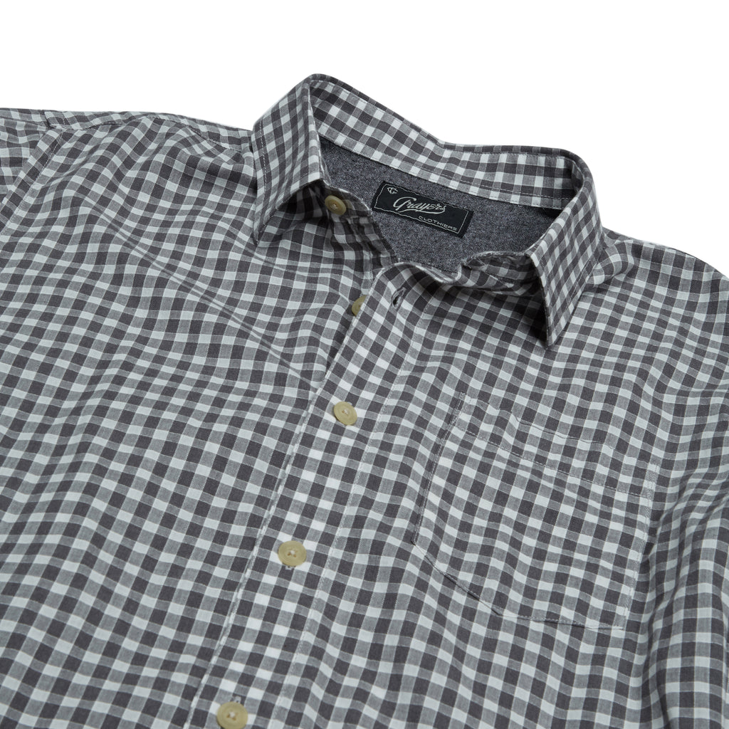 Preston Gingham Shirt - Charcoal Gingham-Grayers