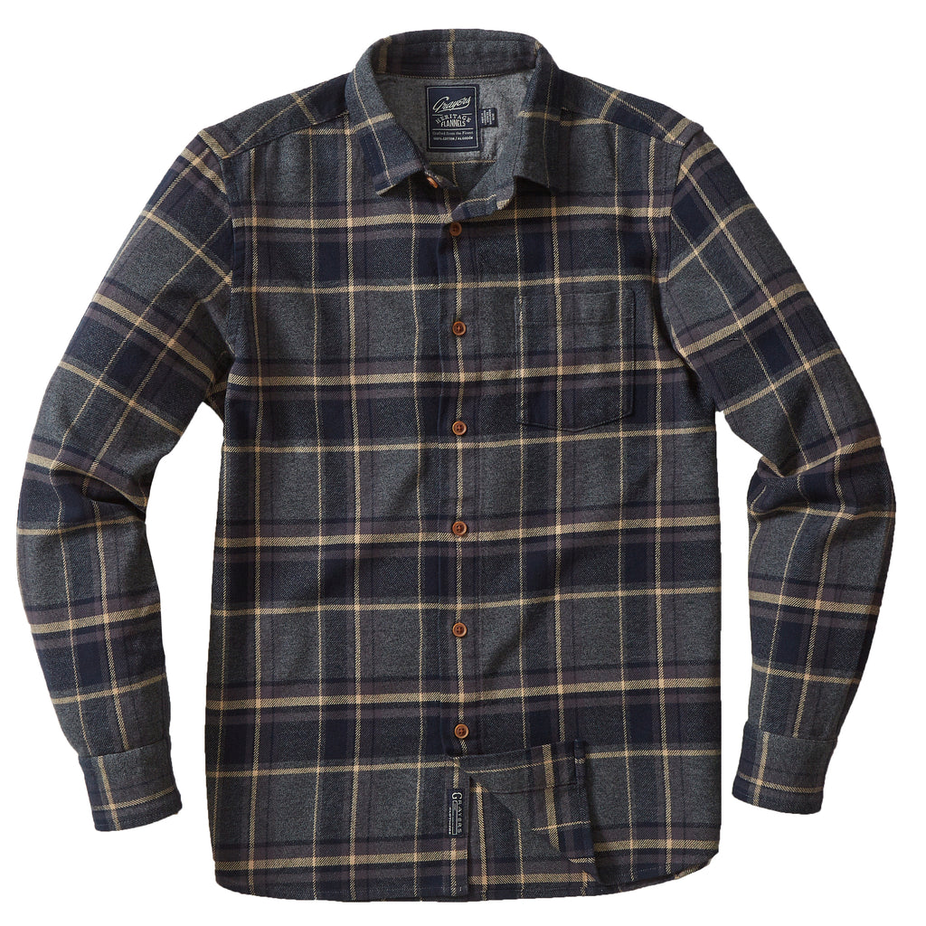 Weatherproof Vintage Flannel Shirt for Men in Grey/Brown