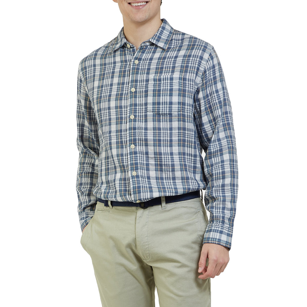 Abercorn Double Cloth Shirt - Blue Gray Plaid-Grayers